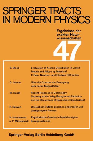 ISBN 9783662159019: Springer Tracts in Modern Physics - Ergebnisse der exakten Naturwissenschaften