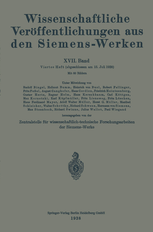 ISBN 9783662227473: Wissenschaftliche Veroeffentlichungen aus den Siemens-Werken