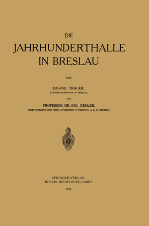 ISBN 9783662240823: Die Jahrhunderthalle in Breslau