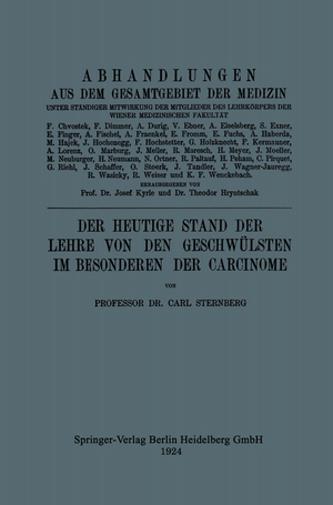 ISBN 9783662343753: Der Heutige Stand der Lehre von den Geschwülsten im Besonderen der Carcinome