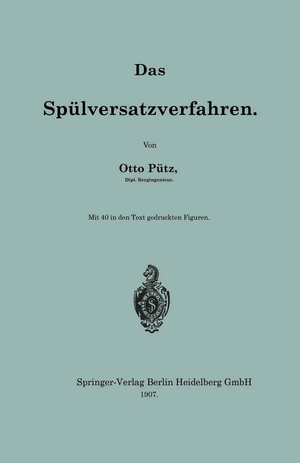 ISBN 9783662388334: Das Spülversatzverfahren