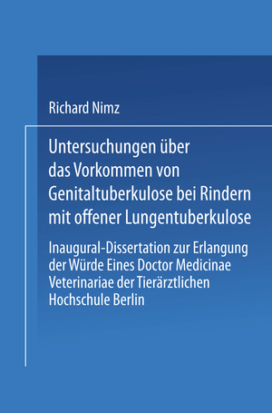 ISBN 9783662390795: Untersuchungen über das Vorkommen von Genitaltuberkulose bei Rindern mit Offener Lungentuberkulose