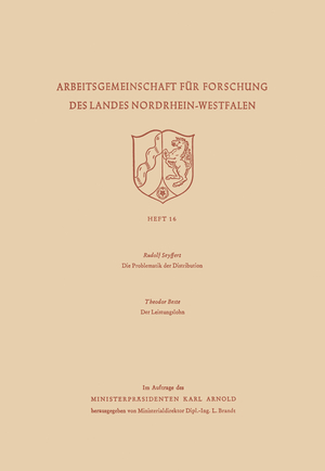 ISBN 9783663002956: Die Problematik der Distribution / Der Leistungslohn