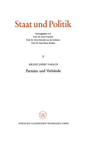 antiquarisches Buch – Varain, Heinz Josef – Parteien und Verbände (Staat und Politik, Band 7)