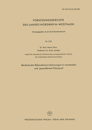 ISBN 9783663037194: Mechanische Relaxationserscheinungen in vernetztem und gequollenem Polystyrol