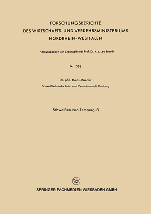 ISBN 9783663041238: Schweißen von Temperguß