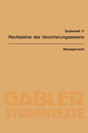 ISBN 9783663125082: Wertpapierrecht