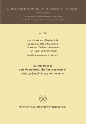 ISBN 9783663199281: Untersuchungen zum Mechanismus der Thermooxidation und zur Stabilisierung von Nylon 6