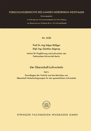 ISBN 9783663199724: Der Überschall-Luftverkehr