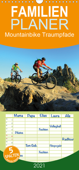 ISBN 9783672198893: Mountainbike Traumpfade - Familienplaner hoch (Wandkalender 2021 , 21 cm x 45 cm, hoch) - 12 spannende Mountainbike Motive (Monatskalender, 14 Seiten )