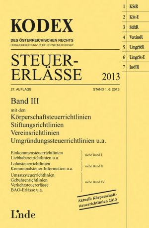 ISBN 9783707323917: KODEX Steuer-Erlässe 2013, Band III