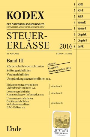 gebrauchtes Buch – Andrei Bodis – KODEX Steuer-Erlässe 2016 (f. Österreich). Bd.3