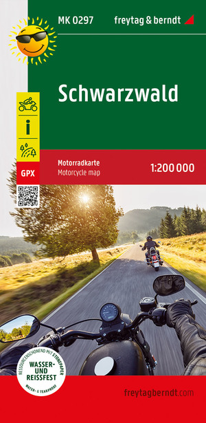 ISBN 9783707919820: Schwarzwald, Motorradkarte 1:200.000, freytag & berndt - Toureninfos, GPX Tracks, wasserfest und reißfest