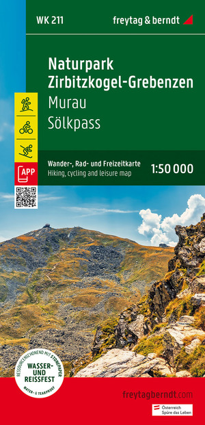 ISBN 9783707920536: Naturpark Zirbitzkogel-Grebenzen, Wander-, Rad- und Freizeitkarte 1:50.000, freytag & berndt, WK 211 - Murau - Sölkpass, mit APP, wasserfest und reißfest