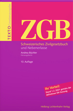 ISBN 9783719044497: TEXTO ZGB – Schweizerisches Zivilgesetzbuch und Nebenerlasse, Stand 01. Februar 2021