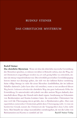 neues Buch – Rudolf Steiner – Das christliche Mysterium | Rudolf Steiner | Buch | Steiner, Rudolf - Rudolf Steiner Gesamtausgabe | 344 S. | Deutsch | 2024 | Rudolf Steiner Verlag | EAN 9783727409714