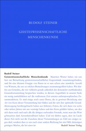 ISBN 9783727410710: Geisteswissenschaftliche Menschenkunde – Neunzehn Vorträge, Berlin 1908/1909 (Zyklus A)