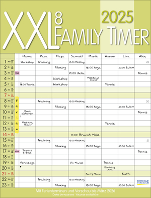 ISBN 9783731877035: XXL Family Timer 8 2025