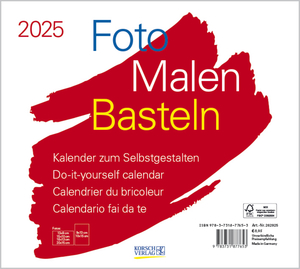 neues Buch – Verlag Korsch – Foto-Malen-Basteln Bastelkalender quer weiß 2025