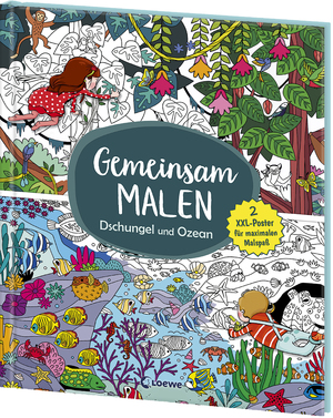 ISBN 9783743218567: Gemeinsam malen - Dschungel und Ozean - 2 XXL-Poster für maximalen Malspaß - Zusammen Malen mit Freunden und der ganzen Familie