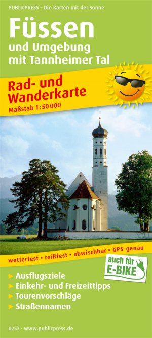 ISBN 9783747302576: Füssen und Umgebung mit Tannheimer Tal – Rad- und Wanderkarte mit Ausflugszielen, Einkehr- & Freizeittipps, Nebenkarten Lechstausee und Tannheimer Tal, wetterfest, reissfest, abwischbar, GPS-genau. 1:50000