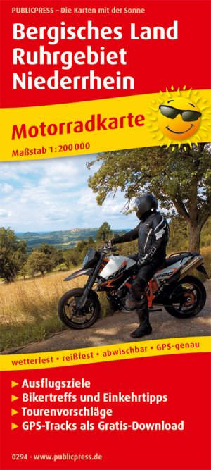 ISBN 9783747302941: Bergisches Land - Ruhrgebiet - Niederrhein – Motorradkarte mit Ausflugszielen, Einkehr- & Freizeittipps und Tourenvorschlägen, wetterfest, reissfest, abwischbar, GPS-genau. 1:200000