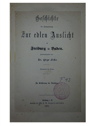 ISBN 9783758418204: Geschichte der Freimaurerloge Zur edlen Aussicht 1784-1874