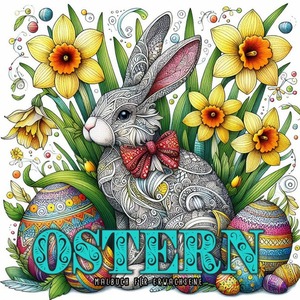 ISBN 9783758488511: Ostern Malbuch für Erwachsene – Wunderschöne Oster Elemente, Hasen, Ostereier, Blumen | Oster Malbuch Erwachsene | versch. Stile Zentangle, Zeichnung... | 54 S.