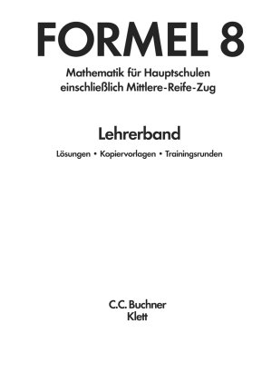 ISBN 9783766162182: Formel / Formel LB 8 – alt: Mathematik für Hauptschulen (Formel: Mathematik für Hauptschulen)