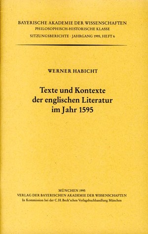 ISBN 9783769615838: Texte und Kontexte der englischen Literatur im Jahr 1595