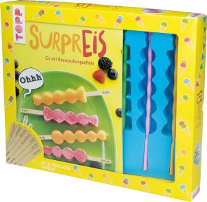 ISBN 9783772442247: Kreativ-Set SurprEIS – Buch mit Eisrezepten, Eisform und 3 Plastikstiele für Stieleis und 20 bedruckte Holzeisstiele mit 5 Überraschungsbotschaften (Buch plus Material)