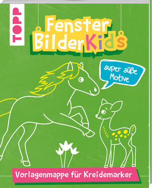 ISBN 9783772484780: Fensterbilder Kids Super süße Motive – Vorlagenmappe für Kreidemarker mit 10 bunten Vorlagenbogen in Originalgröße. Alle Vorlagen auch zum Download