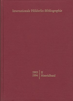 ISBN 9783772819261: Internationale Hölderlin-Bibliographie / 1995-1996. II Materialband