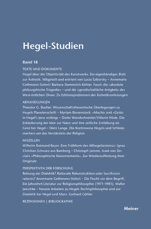 ISBN 9783787314829: Hegel-Studien Band 18