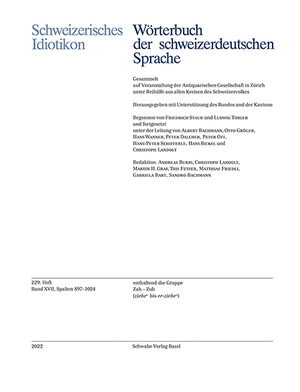 ISBN 9783796546884: Schweizerisches Idiotikon, Band XVII, Heft 229 - Spalten 897–1024