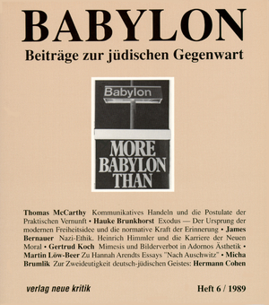 ISBN 9783801502348: Babylon / Babylon 6 – Beiträge zur jüdischen Gegenwart