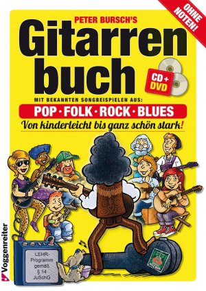 gebrauchtes Buch – Peter Bursch – Gitarrenbuch, m. CD-Audio, Bd.1, Mit bekannten Liedbeispielen aus Pop, Folk, Rock & Blues von kinderleicht bis ganz schön stark: Das populärste ... ganz schön stark. Pop, Folk, Rock und Blues