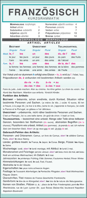 ISBN 9783804488786: Leporello: Franzoesisch Kurzgrammatik – Die komplette Grammatik im Ueberblick