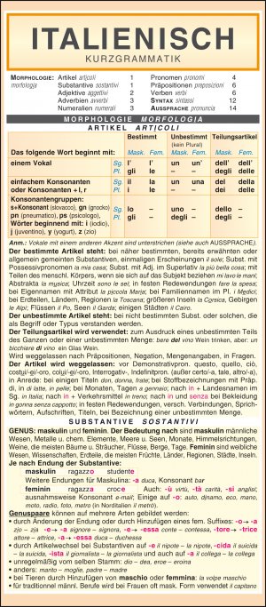 ISBN 9783804488960: Leporello: Italienisch Kurzgrammatik - Die komplette Grammatik im Überblick | Miloslav Holman | Taschenbuch | Laminierte Leporello-Klappkarte | 14 S. | Deutsch | 2016 | Bange | EAN 9783804488960