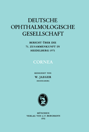 neues Buch – Cornea / W. Jaeger / Taschenbuch / Berichte über die Zusammenkünfte der Deutschen Ophthalmologischen Gesellschaft / Paperback / xiv / Deutsch / J.F. Bergmann-Verlag / EAN 9783807002866