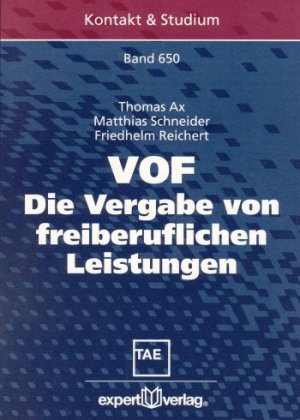 ISBN 9783816925309: VOF – Die Vergabe von freiberuflichen Leistungen