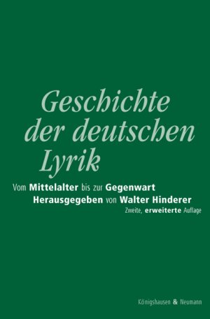 ISBN 9783826019999: Geschichte der deutschen Lyrik vom Mittelalter bis zur Gegenwart