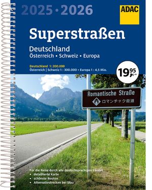 ISBN 9783826423611: ADAC Superstraßen Autoatlas 2025/2026 Deutschland 1:200.000, Österreich, Schweiz 1:300.000 mit Europa 1:4,5 Mio. | Straßenatlas mit praktischer Spiralbindung | Taschenbuch | ADAC Atlanten | 416 S.