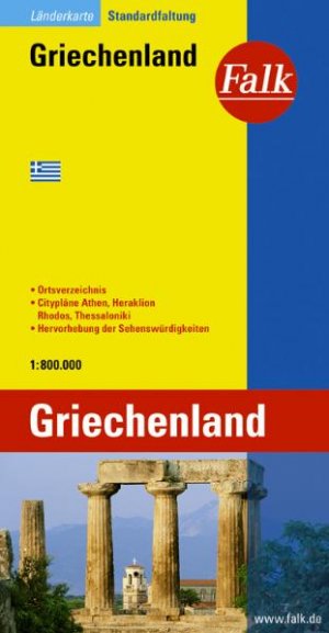 ISBN 9783827918376: Falk Länderkarte Griechenland - Länderkarte mit Ortsregister. 1:750000