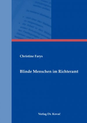 ISBN 9783830038658: Blinde Menschen im Richteramt