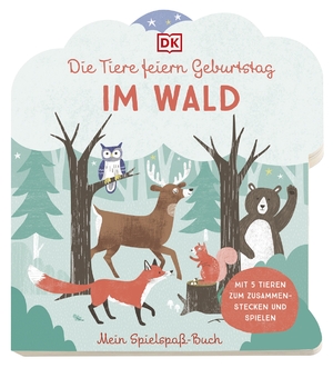 gebrauchtes Buch – Elena Bruns – Mein Spielspaß-Buch. Die Tiere feiern Geburtstag im Wald: Pappbilderbuch ab 3 Jahren mit Tierfiguren zum Zusammenstecken