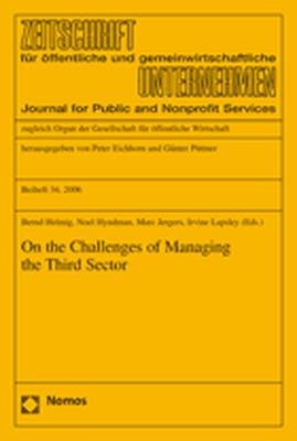 ISBN 9783832923310: On the Challenges of Managing the Third Sector - ZögU Beiheft 34/2006