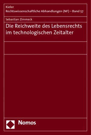 ISBN 9783832938604: Die Reichweite des Lebensrechts im technologischen Zeitalter