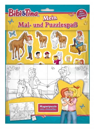 ISBN 9783833240058: Bibi & Tina: Mein Mal- und Puzzlespaß – Magnetpuzzle zum Ausmalen, Sticker und Ausmalseiten