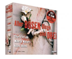 ISBN 9783837100181: Aller bösen Dinge sind drei [Hörbuch/Audio-CD] Minette Walters "In Flammen" - Kathy Reichs "Knochenlese" - Charlotte Link "Der fremde Gast"